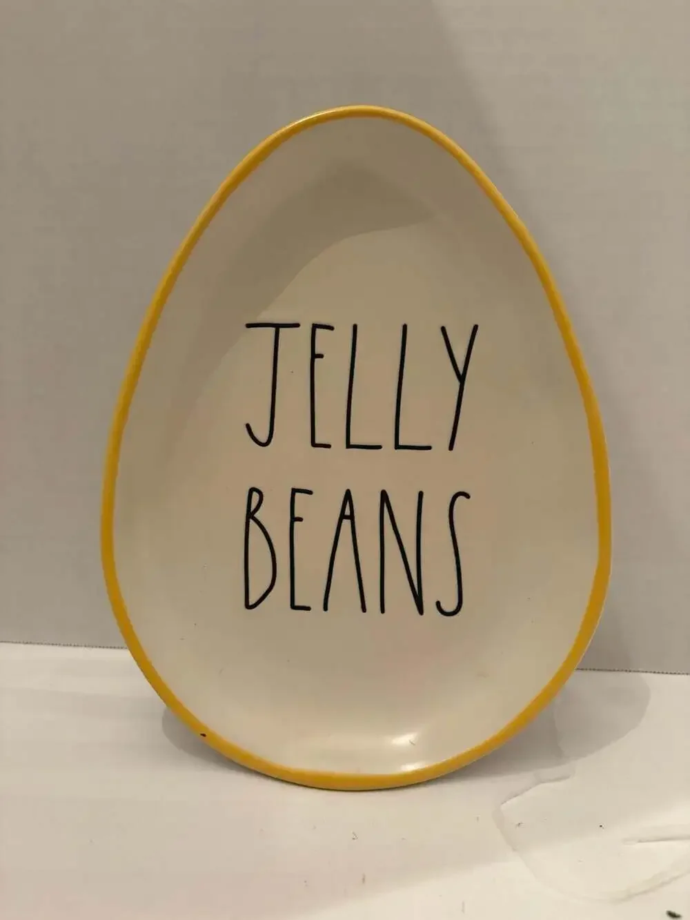Rae Dunn Artisan Collection Easter Egg Shaped Serving Dish Plate Jelly Beans